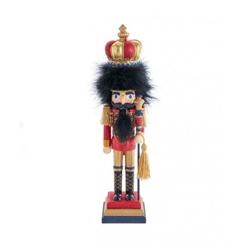 18"holly wood red & gold nutcracker