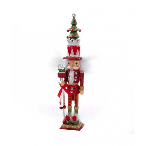15"HOLLY WOOD RED & GREEN W/CHRISTM