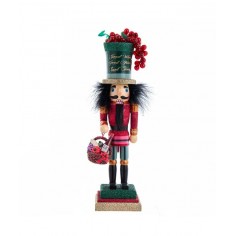 14"HOLLY WOOD WINE NUTCRACKER.