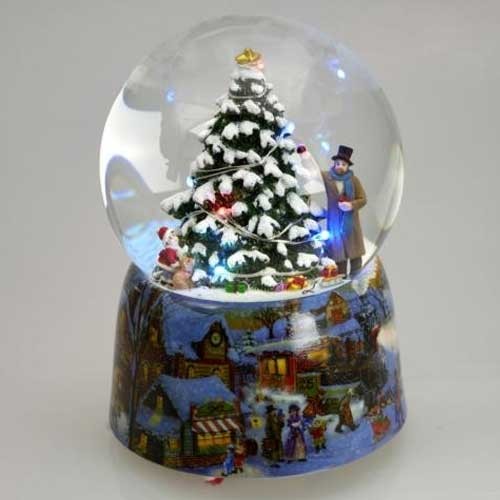 Globe illuminated Christmas tree