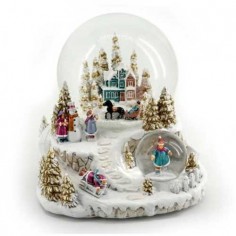 Snow globe Winter house 120mm