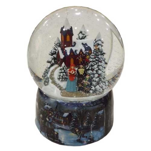 Porcelain snow globe with a winter...