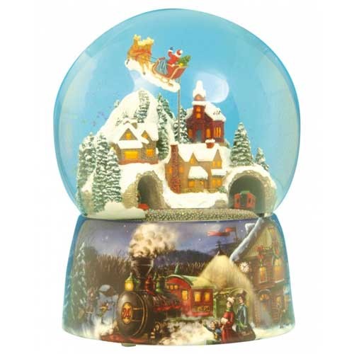 Water globe Santa and train -