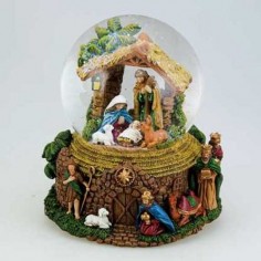 Glitter globe Nativity 120 mm