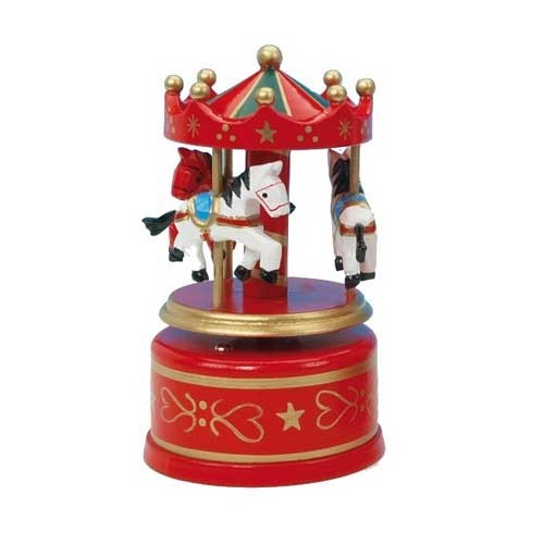Wooden carousel red/green, 130 mm -