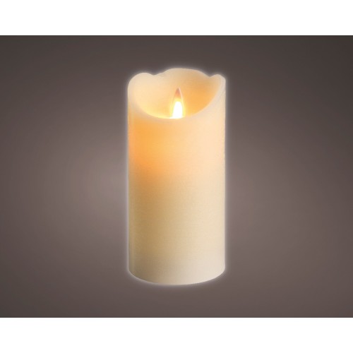 LED waving candle cream/warm white 15cm