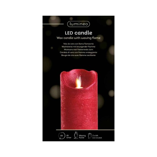 LED candle red 12,5cm
