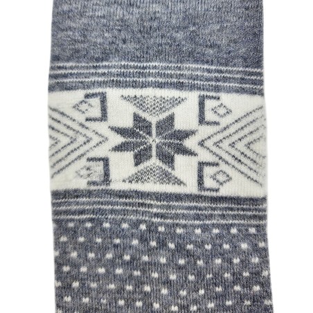 Wool sock - Grey w. snowflakes