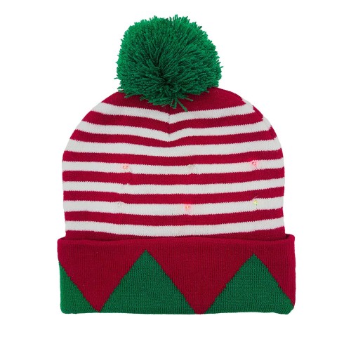 Blinking beanie - Green/red Elf style