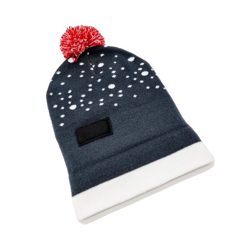 Blinking beanie - Grey w. Rudolph "Let it snow"