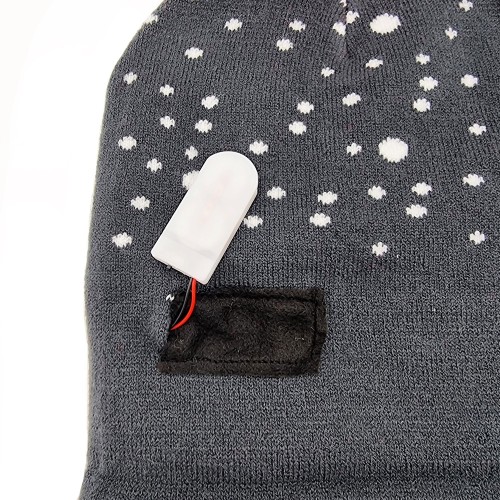 Blinking beanie - Grey w. Rudolph "Let it snow"