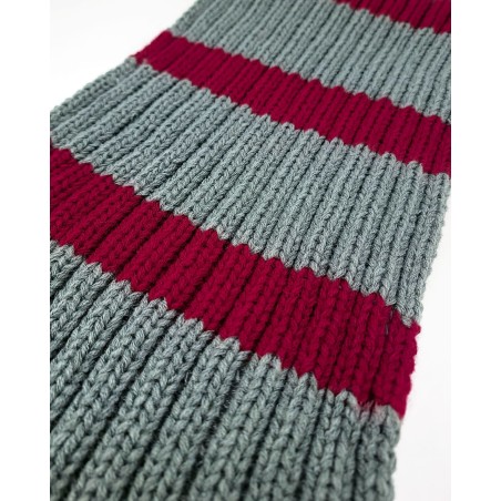 Scarf - Grey w. red stripes