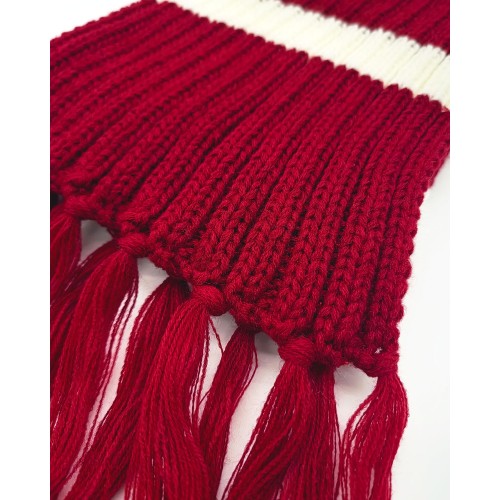 Scarf - Red w. white stripes