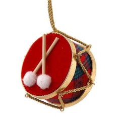 10,5cm Red green drum ornament