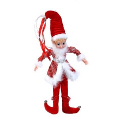 56cm Red/white big eye elf