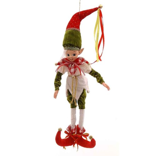 66cm Red green white elf