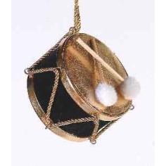 11cm Black/gold drum ornament