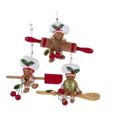 4"resin & wood gingerbread rolling
