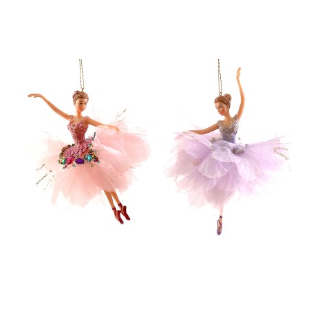 16,5cm Polyresin purple/pink ballerina orn