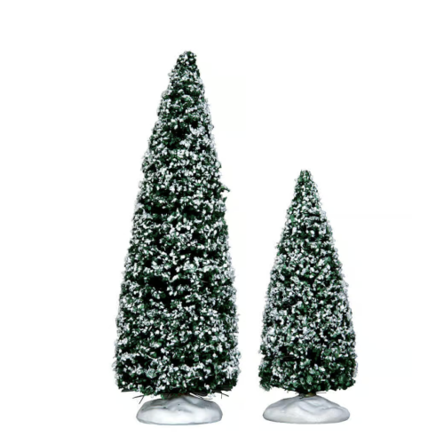 Snowy Juniper Tree, Medium & Small, Set Of 2