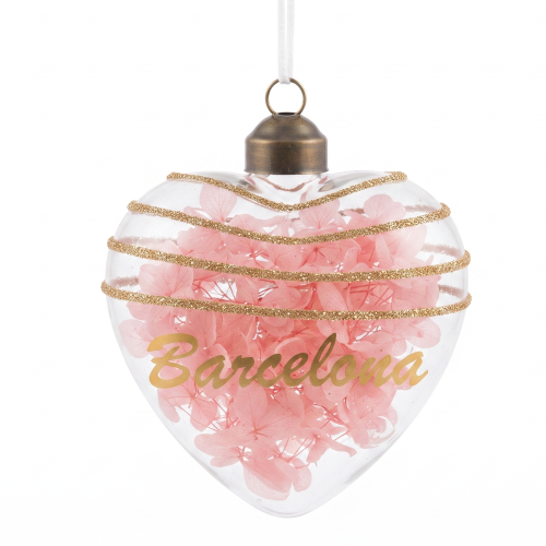 Adorno Corazón de Cristal "Barcelona Floral"