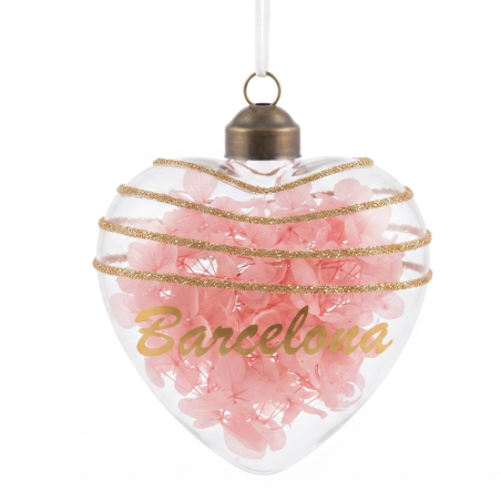 Adorno Corazón de Cristal "Barcelona Floral"