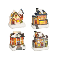 Battery Operated Town House 9×6.5x9cm 4 Assorted