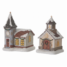 German church 2 assorted battery operated display