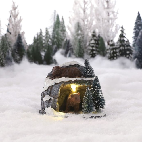 Bear cave white battery operated