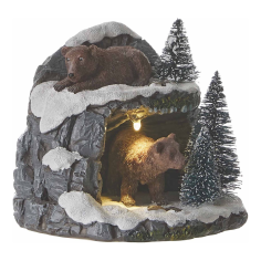 Bear cave white battery operated