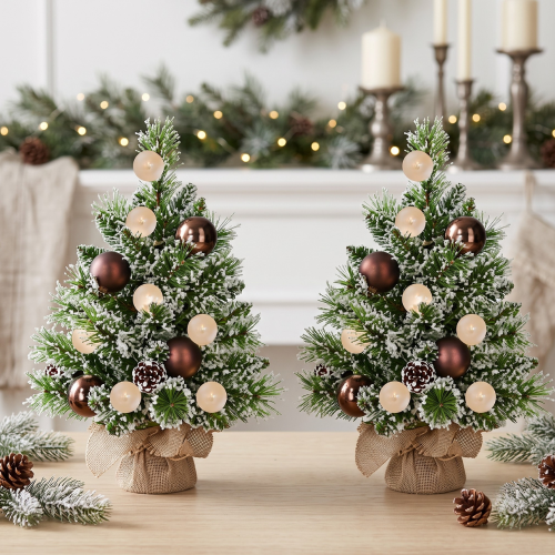 Kaprun x-mas tree with burlap green frosted