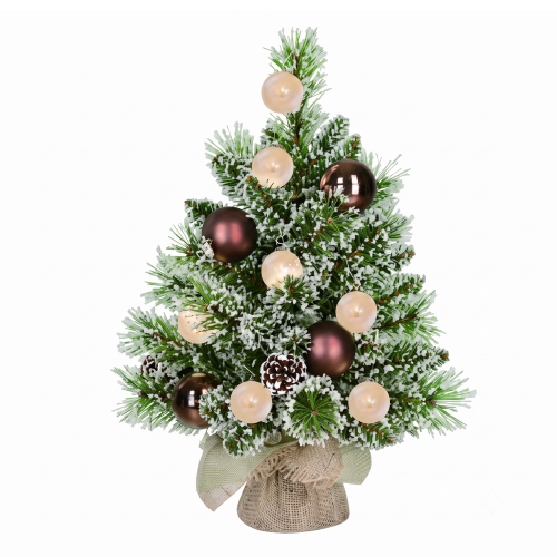 Kaprun x-mas tree with burlap green frosted