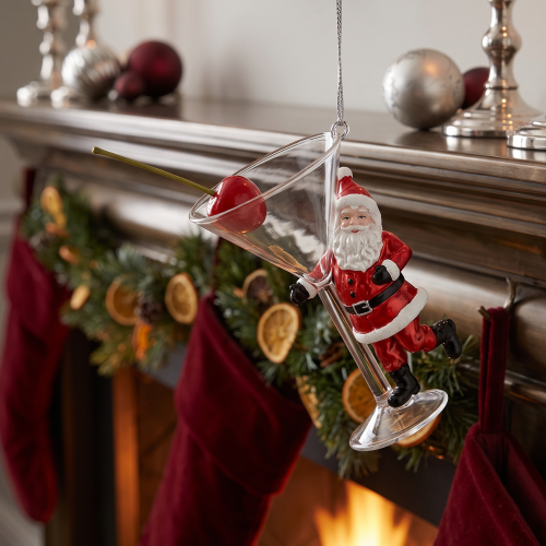 Ornament cocktail santa red