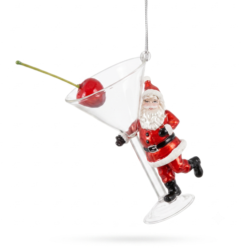 Ornament cocktail santa red