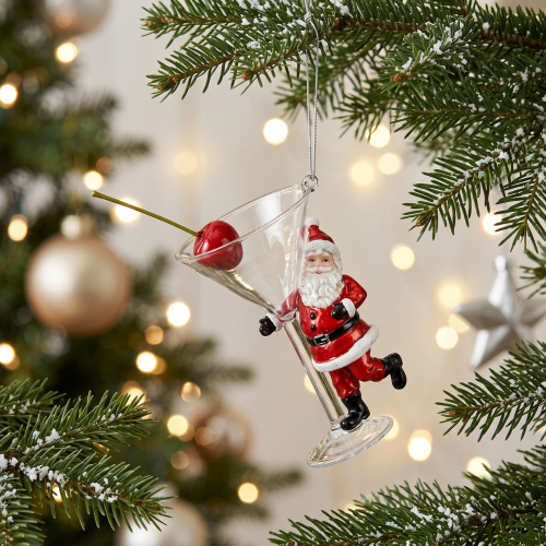 Ornament cocktail santa red