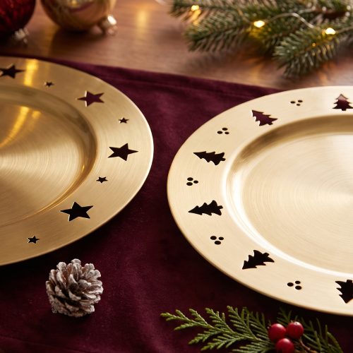Plato Decorativo Árbol Estrella Dorado