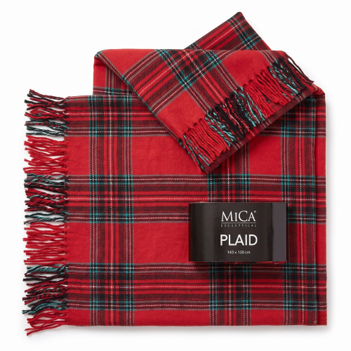 Red Plaid Sofa Blanket 170 x 130 cm