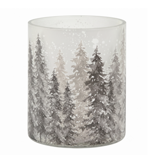 White glass candle holder 17 x 13.5 cm