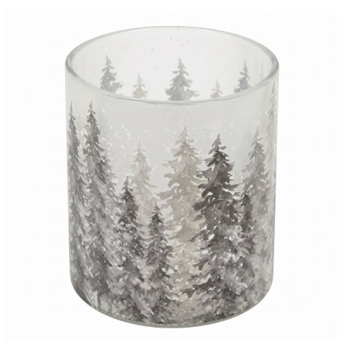 Portavelas de cristal blanco 17 x 13,5 cm