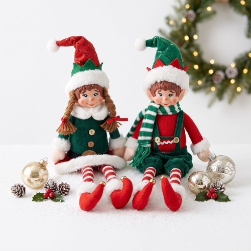 Decoration boy-girl red green 2 assorted