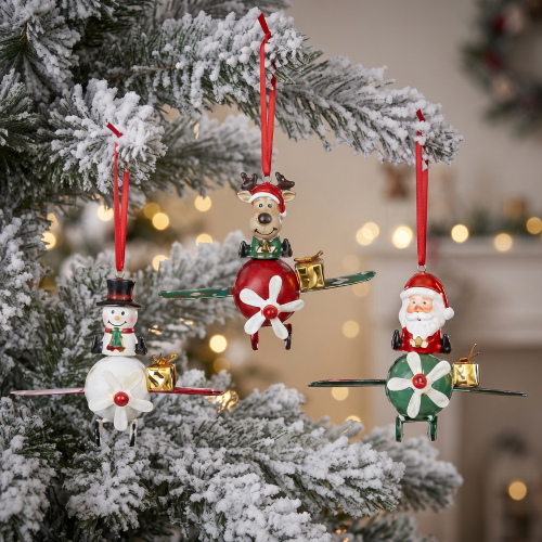Adornos navideños helicóptero
