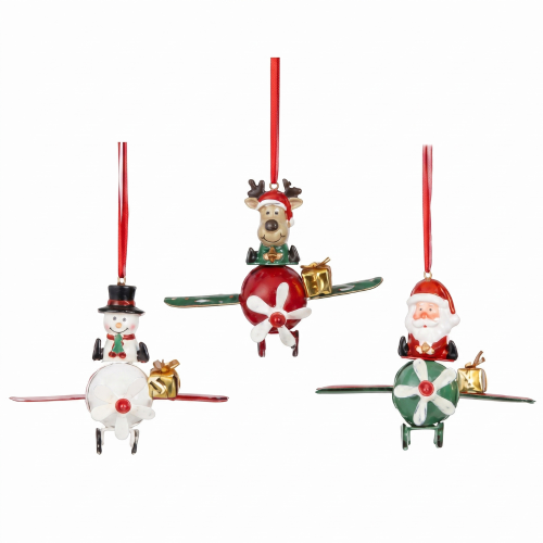 Adornos navideños helicóptero