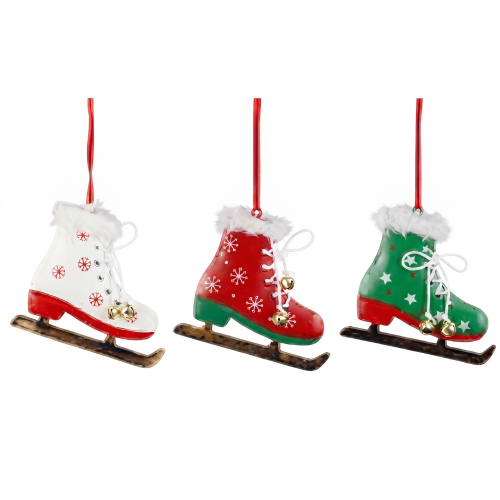 Adornos Navideños de Patines de Hielo