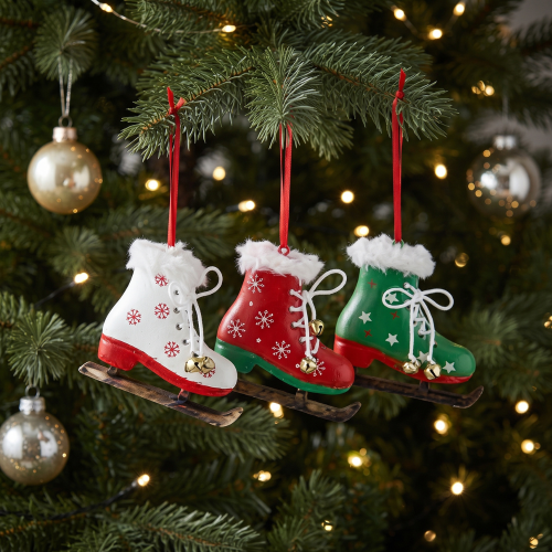 Adornos Navideños de Patines de Hielo