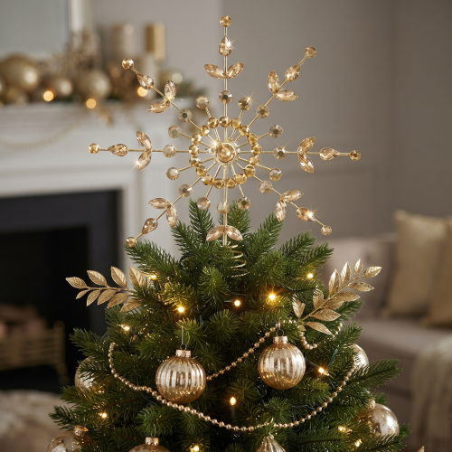 Puntero / Estrella para Árbol de Navidad Dorado