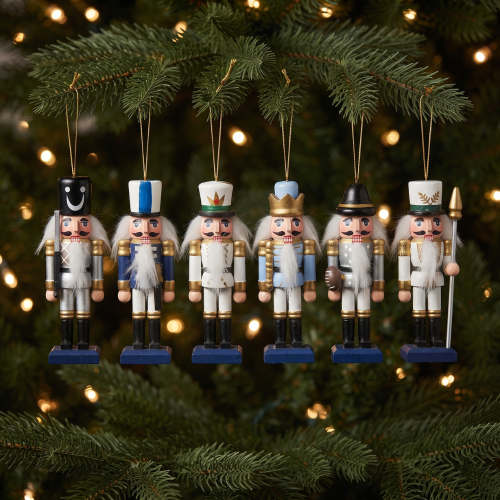 Christmas Ornament Set - 6 Small Nutcrackers