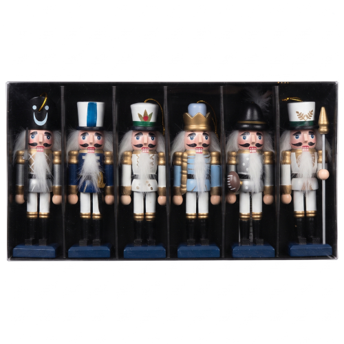Christmas Ornament Set - 6 Small Nutcrackers