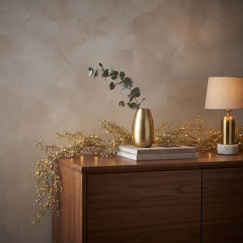 Garland leaves gold 180cm