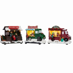 Christmas market stall led brown red green