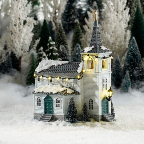 Wooden church battery operated